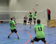 Pascal und Matze im Block; Carsten und Sascha in der Abwehr