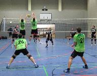 Marcel und Sascha vorbildlich im Block; Pascal und Carsten müssen nicht eingreifen
