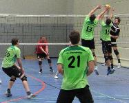 Marcel und Carsten in der Abwehr; Sascha und Thorsten beim Doppelblock