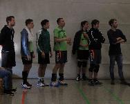 Carsten, Jens, Felix, Kaspar, Uschi, Marcel und Jan in der Aufwärmzone
