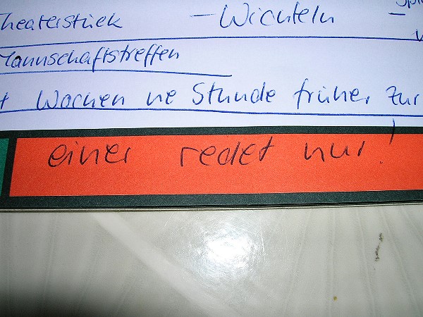 Wichtige Lektion dieses Abends: Es redet immer nur einer!