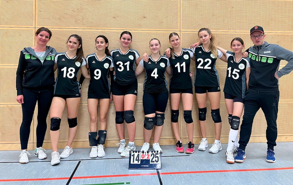 Das Team vom 2.Spieltag: Julia, Ilinca, Kayra, Pauline, Karo, Livia, Nela, Matilda und Stefan