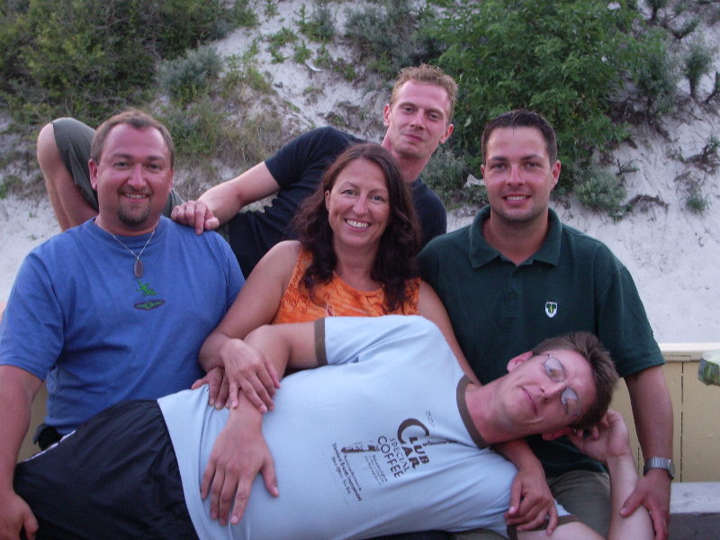 Ralle, Marion, Björn, Nico und Steffen auf der Beachparty