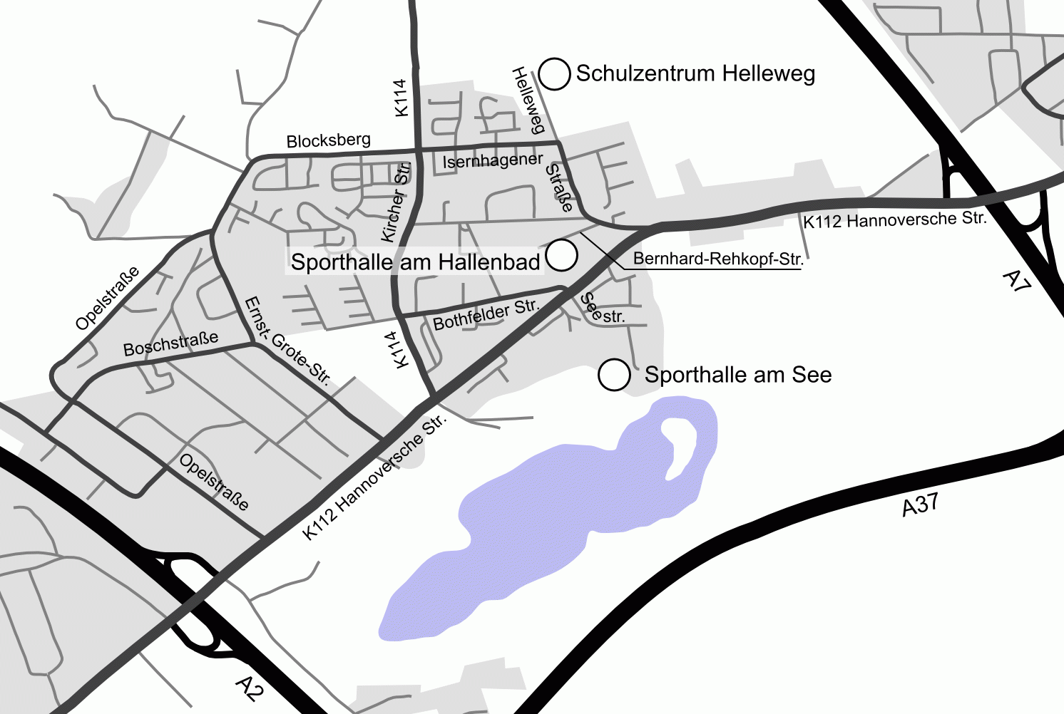 Anfahrt zu den Hallen