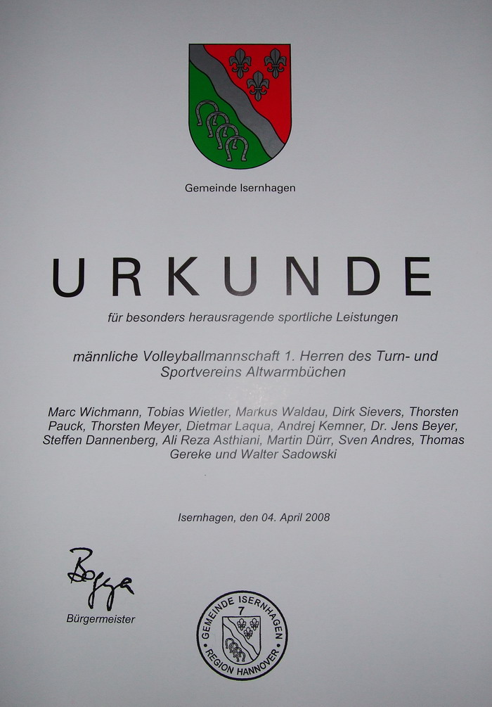 Urkunde 1. Herren
