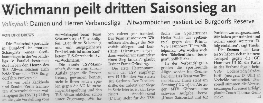 Wichmann peilt dritten Saisonsieg an