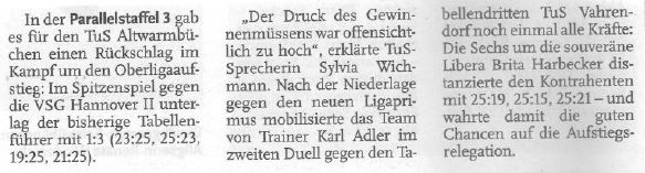 Der Druck des Gewinnenmüssens war offensichtlich zu hoch